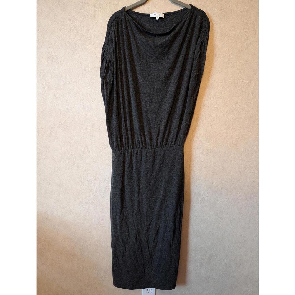 REISS gray blouson scoop neck dress sz S